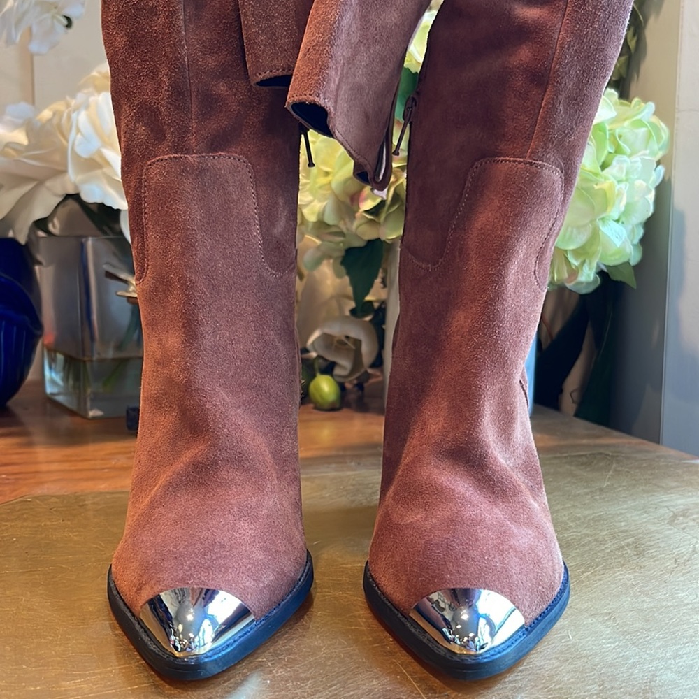 NWOT! TOPSHOP Suede OTK Boots - Picture 6 of 16